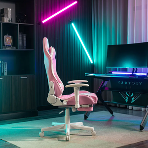 Ragazze donne camera da letto bella bella mobili Computer poltrona bella sedia da gioco <span class=keywords><strong>in</strong></span> <span class=keywords><strong>pelle</strong></span> rosa ergonomia con poggiapiedi - Product Image 4