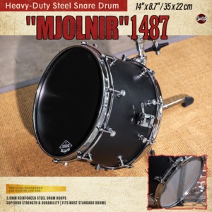 Beatello |   Directement de l'usine |   Tambourin en acier lourd série 1487, 14 x 8,7 pouces, cerceaux renforcés de 3,0 mm, design pliable |   Batterie de percussion rock/metal - Product Image 4