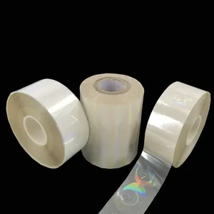 Custom Printing Top Kwaliteit Transparante Holografische Sticker Label Roll Film Hot Stamping Hologram Label Sabotage Proof