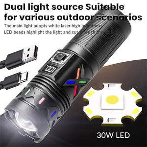 3*18650 có thể sạc lại chiến thuật đèn pin 1000lumen ngoài trời Dải huỳnh quang ngân hàng điện mạnh mẽ dẫn ánh sáng hiển thị kỹ thuật số cắm trại - Product Image 2