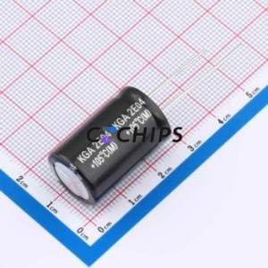 Condensateur électrolytique en aluminium à montage traversant DGA400M107M253S1AA, montage traversant, D16xL25mm 100uF 20% 400V 7.5mm - Product Image 2