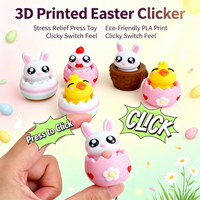 Porte-clés anti-stress lapin œuf de Pâques imprimé en 3D, jouet réutilisable à bouton-poussoir pour la chasse aux œufs de Pâques et les fêtes