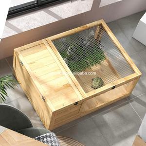 SDT005 Grande <span class=keywords><strong>cage</strong></span> pour tortues et serpents en bois écologique pour l'intérieur, habitat de qualité supérieure avec boîte - Product Image 2