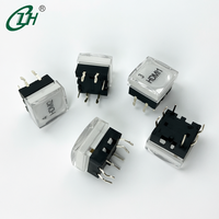 Interruptor Táctil Momentáneo de 12x12mm, Micro Botón Pulsador Pequeño con LED RGB, Interruptor Táctil con Terminal DIP Enchufable y Tapa de Cristal