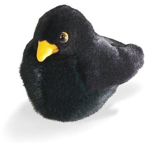 Lindo Peluche de Pájaro Negro Regordete - Pájaro de Peluche Suave con Pico Amarillo Brillante - Product Image 4