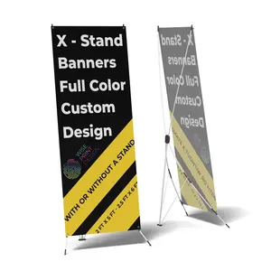 Flex X Baner Stand Personalizado X Stand Display Banner Saco não-tecido Bom alumínio com água Cmyk Digital Printing Jc Display