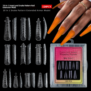 Nuevo Set <span class=keywords><strong>de</strong></span> 120 Piezas/Caja, 10 Estilos, Moldes <span class=keywords><strong>de</strong></span> Extensión <span class=keywords><strong>de</strong></span> Uñas con Textura <span class=keywords><strong>de</strong></span> Serpiente, <span class=keywords><strong>Película</strong></span> <span class=keywords><strong>de</strong></span> Uñas Postizas para Fototerapia con Gel UV, para Manicura en Salón y Uso Doméstico - Product Image 1