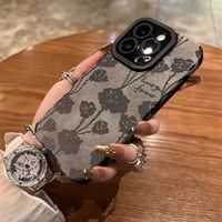 Coque de protection antichoc en TPU à motif simple avec roses pour objectif d'appareil photo, compatible iPhone 17 16 15 Pro Max 11 12 13 14