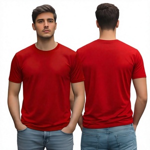T-shirt rouge pour homme, logo personnalisé, vêtements de sport, tee-shirt de performance, respirant, évacuation de l'humidité, course à pied, marathon, vêtements pour événements - Product Image 4