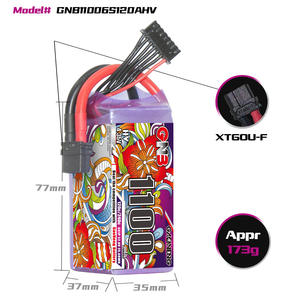 GNB 6S 22.8V Lipo 배터리 1100mAh 1300mAh <span class=keywords><strong>1500mAh</strong></span> 1850mAh 120C/240C (XT60 플러그 포함) 드론 FPV 쿼드콥터 헬리콥터 비행기 - Product Image 2