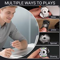 Jouet Fidget Spinner 3-en-1 en métal, avec temps de rotation silencieux prolongé, Clicker Slider pour le soulagement du stress et la concentration, pour adultes et adolescents, pour le bureau