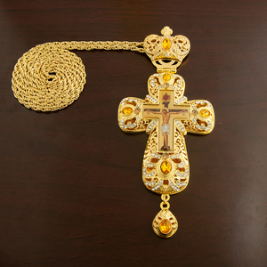 Nuovo ciondolo croce pettorale vescovo ortodosso doppio lato santo gesù crocifisso pendente per vescovo religione dono rituale - Product Image 1