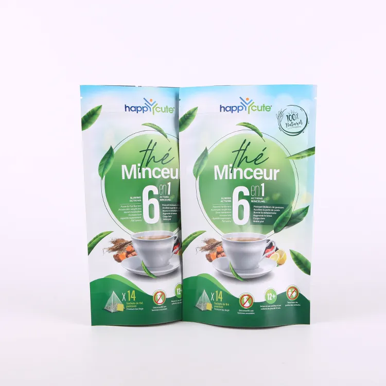 Özel baskılı bitkisel % çay poşetleri kurutulmuş ot soursop yaprakları stand up teabag