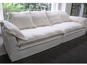 Wabi-sabi vải sofa linen trắng xuống có thể được tháo rời và rửa sạch Kích thước căn hộ kết hợp phòng khách sofa - Product Image 6