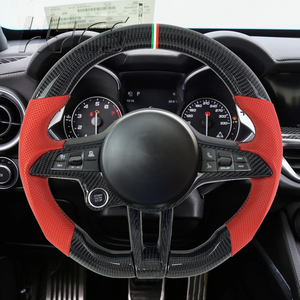 Accessori interni auto in fibra di carbonio e pelle volante per <span class=keywords><strong>Alfa</strong></span> <span class=keywords><strong>Romeo</strong></span> Giulia S Special LV - Product Image 2