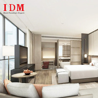 Meubles de chambre à coucher en bois contemporains de luxe de haute qualité en gros pour hôtels 5 étoiles et appartements, comprenant un lit