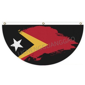 New Sao <strong>Tome</strong> and Principe Semi Circle Fan Banner Half Moon Hanging Flag With Brass Grommets for Patio Balcony Wall Party Decor - Product Image 2