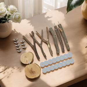 Özel Toptan Yeni Stil Doğal Ahşap Kuş Standları Masif Ahşap Çok Dallı Kuş Tüneği Platformu Salıncak Oyuncak - Product Image 6