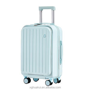 Couverture avant fermeture éclair ouverte pour <span class=keywords><strong>compartiment</strong></span> pour ordinateur portable sac de voyage ABS PC bagages sac Portable poignée chariot <span class=keywords><strong>valise</strong></span> avec porte-gobelet - Product Image 3