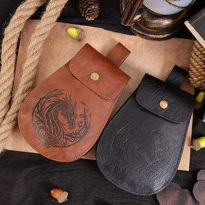 Pochette médiévale personnalisée en similicuir, sac banane <span class=keywords><strong>Viking</strong></span> gaufré, accessoire SCA LARP Cosplay unisexe, en stock, livraison directe usine - Product Image 2