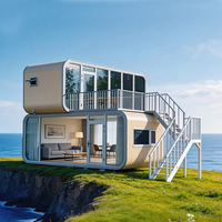 Cabine Apple préfabriquée modulaire détachable de luxe moderne de 30 et 40 pieds, style capsule spatiale, pour bureau, habitation et usage en resort