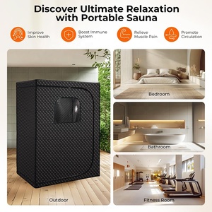 Tente de sauna vapeur pleine grandeur portable pour spa corporel à <span class=keywords><strong>domicile</strong></span>, 2 personnes, avec générateur d'infrarouge lointain et lampe de luminothérapie rouge, boîte de sauna étanche - Product Image 6