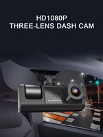 Caméra Embarquée Wi-Fi Full HD 1080P 3 Canaux pour Voiture, Enregistreur Vidéo Intérieur Infrarouge Grand Angle Avant et Arrière, Boîte Noire de Véhicule pour Conducteur