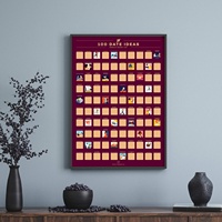 Affiche à gratter 100 dates, couleur personnalisée, cadeau parfait pour les couples, idées de rendez-vous amusantes, 6,5 x 23,4 pouces, adorable pour les fiançailles et la Saint-Valentin
