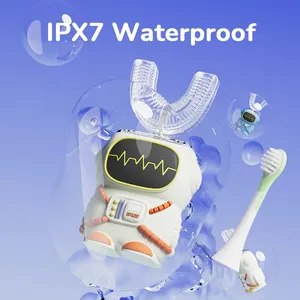 Sikat gigi listrik berbentuk U isi ulang produsen IPX7 sikat gigi listrik bentuk U astronot otomatis untuk anak-anak
