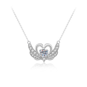 Collar de Cisne de Oro con Moissanita OUGEPHELI, Joyería de Diseño S925, Versión Alta, Colgante de Moissanita, Nuevo, Venta al por Mayor - Product Image 6