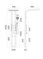 Colonne de douche de luxe en laiton avec jets de massage corporel LED effet cascade et pluie, et éclairage ciel étoilé pour salle de bain domestique