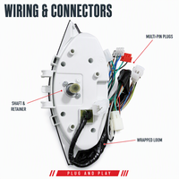 Panel Instrumen Motor Modifikasi LED Plastik Hitam Baru, Speedometer, Odometer, RPM, Tachometer untuk Suku Cadang Motor 100cc