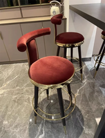 Meilleurs tabourets de bar rembourrés en velours incurvé ergonomique à pieds hauts Chaises de cuisine modernes Meubles de salon Pub Party Event