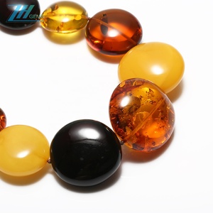 Collier d'ambre naturel à la cire d'abeille jaune sans huile de poulet optimisée de la mer Baltique Collier d'ambre vintage - Product Image 5