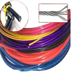 Câble en acier galvanisé enduit de PVC noir du meilleur prix avec de doubles boucles et détails de dé à coudre