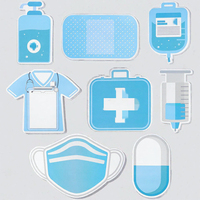 Ensembles de notes autocollantes créatives, durables, colorées, à impression numérique sur le thème médical, blocs-notes de médecin de haute qualité, promotion