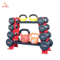 Support compact en métal pour haltères, stable, à 3 niveaux, pour le rangement des poids, idéal pour la maison, la salle de sport ou les petits espaces de fitness