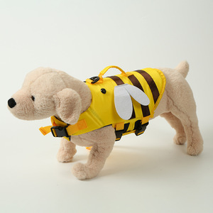 Gilet de sauvetage réglable pour <span class=keywords><strong>chien</strong></span> avec poignée de sauvetage, motif requin et abeille mignon, vêtements de natation haute flottabilité pour chiens - Product Image 4