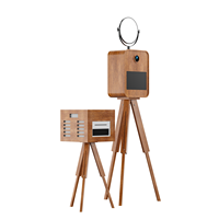 Machine à photos portable vintage avec imprimante, design en bois, pour location événementielle (mariages, fêtes)