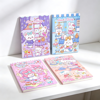 Carnet A5 à reliure filée, 40 feuilles lignées, 6 motifs de dessins animés mignons, cahier d'exercices scolaire pour étudiants, vente en gros