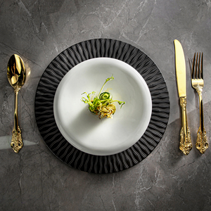 Chef favorito forma redonda Vajillas Platos De Porcelana hogar carne plato vajilla para restaurante platos Plat - Product Image 2