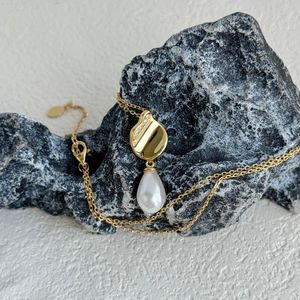 Carline Fine <strong>Jewelry</strong> 925 Sterling Silver Freshwater Shell Pearl Necklace Zircon <strong>Gems</strong> Flat Back Oval Pearl Necklace <strong>Jewelry</strong> - Product Image 5
