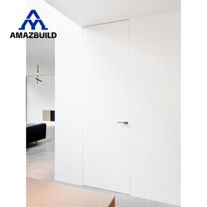AMAZBUILD Porte invisible en bois massif de style minimaliste, nouvelle conception personnalisée, sans cadre, dissimulée à l'intérieur - Product Image 2