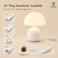 Lampe de chevet flexible E26 en céramique avec abat-jour champignon, LED à économie d'énergie pour la décoration intérieure et les boutiques de cadeaux (vente en gros)