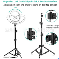 Anneau lumineux professionnel de 26 cm avec trépied de 1,6 m pour téléphone et tablette