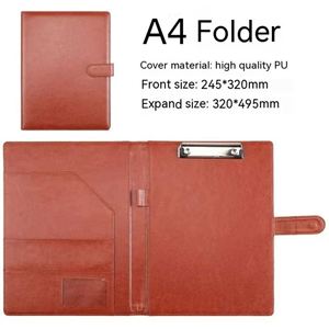 Custom Business Office Document Clip PU Leather Contract Book Clip <b>A4</b> <b>File</b> Folder - Product Image 5
