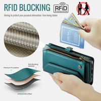 Étui portefeuille magnétique en cuir PU pour 17 Pro Max, protection RFID, antichoc, design à rabat, plusieurs emplacements pour cartes, cordon