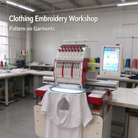 Machine à broder numérique pour t-shirts avec 12 aiguilles pour une décoration rapide des vêtements