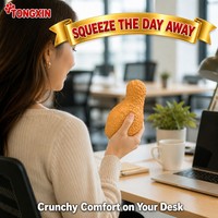 Jouet anti-stress en silicone souple en forme de cuisse de poulet frit géante, aspect croustillant, pour le bureau, cadeau fantaisie TONGXIN