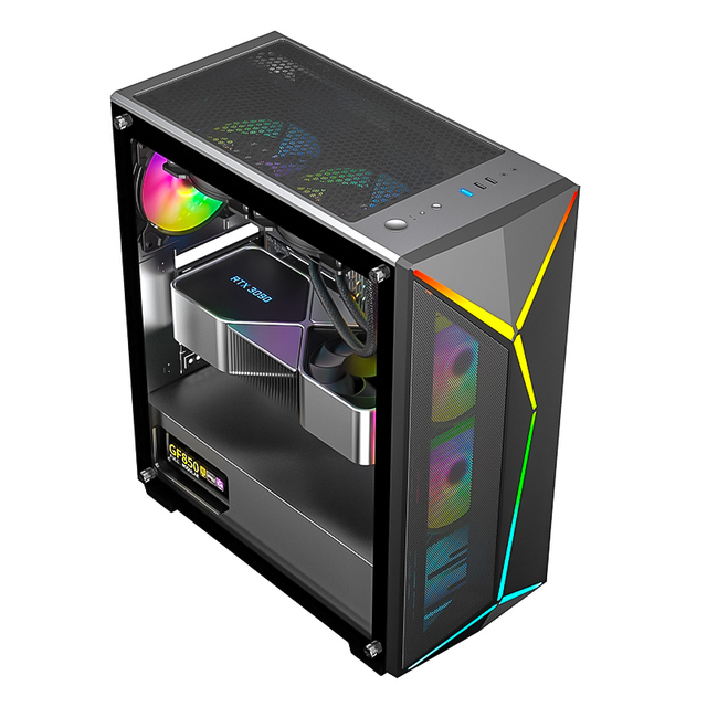 Mid Size Gaming Case Wholesale Slim Modern Pc Case With Led Strip Cheap Desktop Manufacturer Making Gaming ATX Case Cabinet